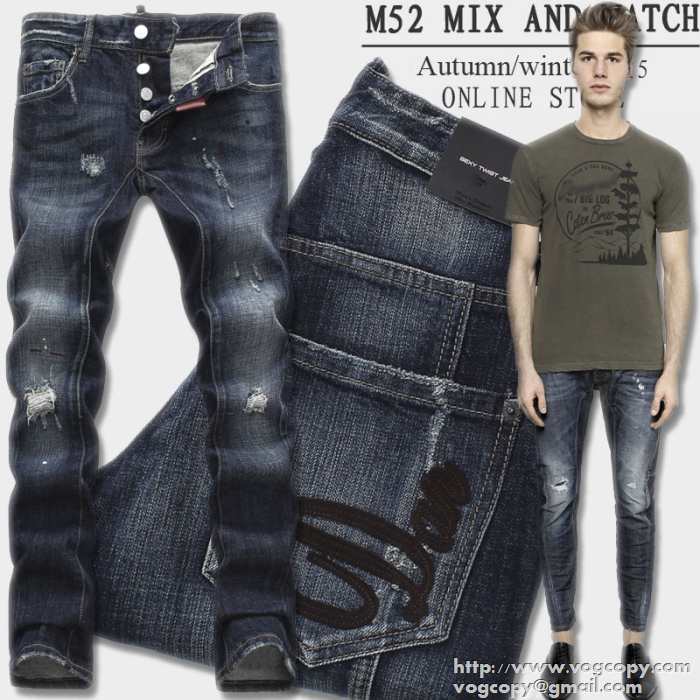 キレイに　2015 DSQUARED2 ディースクエアード カジュアル　ダメージデニム