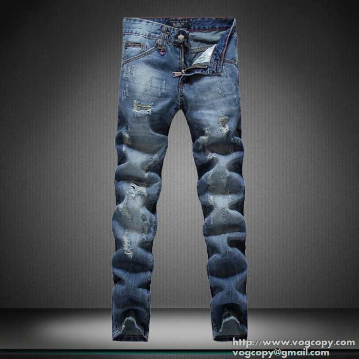 評価が高い 2015 PHILIPP PLEIN フィリッププレイン 大人気　ダメージデニム