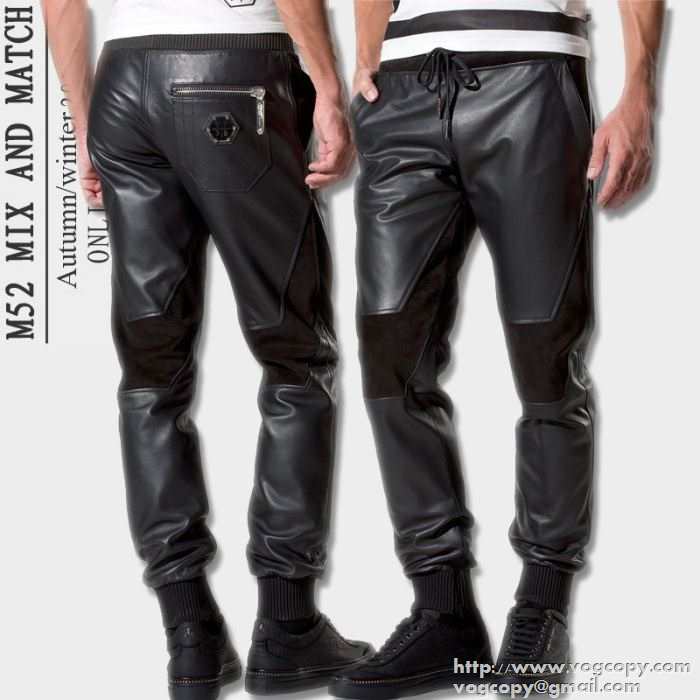 今季セール 2015秋冬 PHILIPP PLEIN フィリッププレイン 美脚効果　レザーパンツ