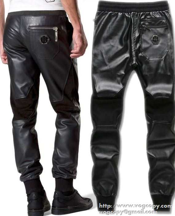 今季セール 2015秋冬 PHILIPP PLEIN フィリッププレイン 美脚効果　レザーパンツ