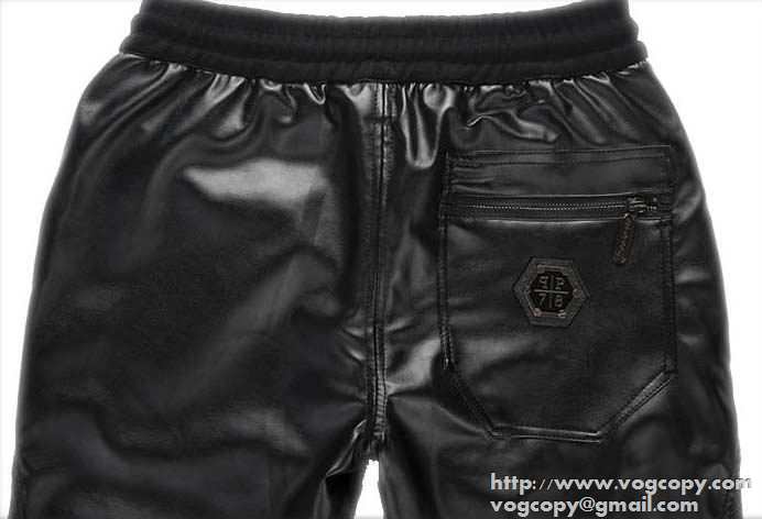 高級感満点の　2015秋冬 PHILIPP PLEIN フィリッププレイン存在感を演出　 レザーパンツ