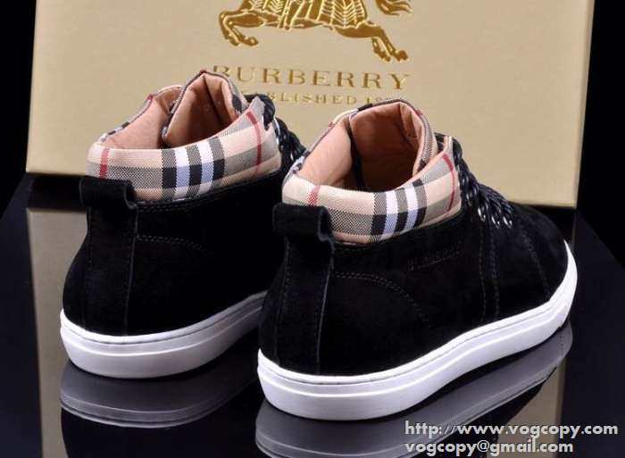 大特価　2015　BURBERRY バーバリー ハイカットスニーカー 抗菌、防臭加工