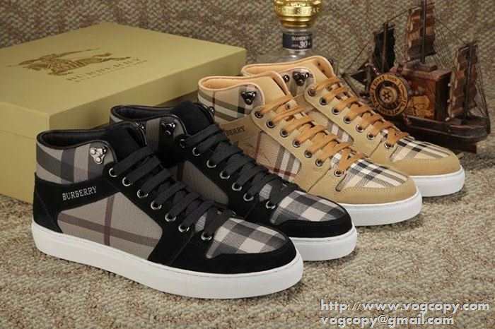 お買い得 2015秋冬 BURBERRY バーバリー 値下げる商品　ハイトップシューズ 2色可選