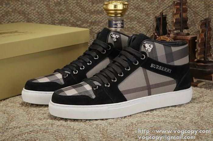 お買い得 2015秋冬 BURBERRY バーバリー 値下げる商品　ハイトップシューズ 2色可選