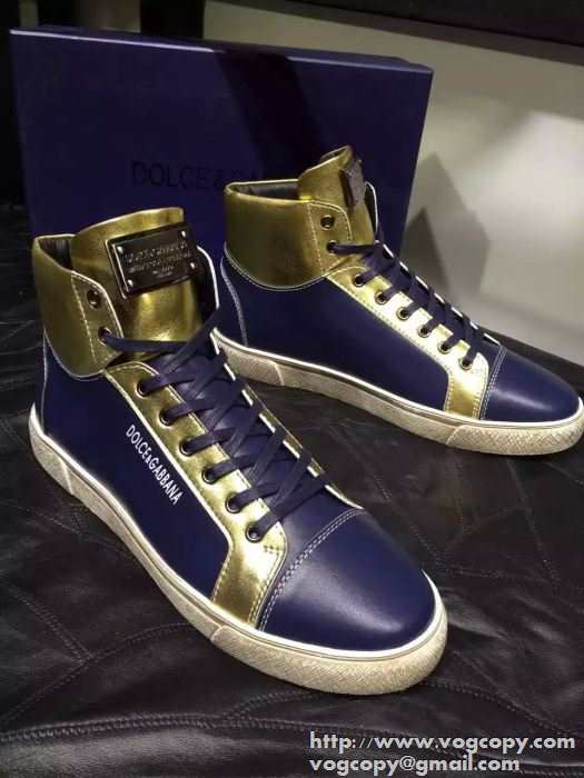 履きまわし力抜群の 2015秋冬 Dolce&Gabbana ドルチェ＆ガッバーナ 大人の印象ハイトップシューズ 2色可選