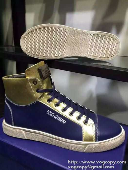 履きまわし力抜群の 2015秋冬 Dolce&Gabbana ドルチェ＆ガッバーナ 大人の印象ハイトップシューズ 2色可選