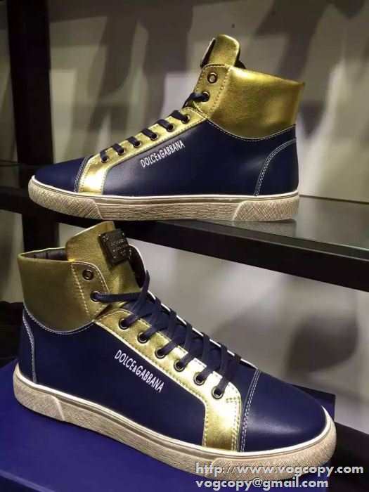 履きまわし力抜群の 2015秋冬 Dolce&Gabbana ドルチェ＆ガッバーナ 大人の印象ハイトップシューズ 2色可選
