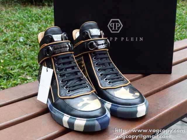上品　2015  PHILIPP PLEIN フィリッププレイン 魅力がある　ハイカットスニーカー 