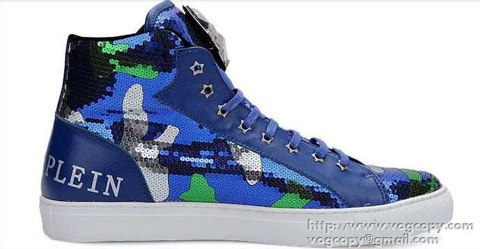 上品な大人の 2015秋冬 PHILIPP PLEIN フィリッププレイン　個性的で機能的な ハイトップシューズ 2色可選