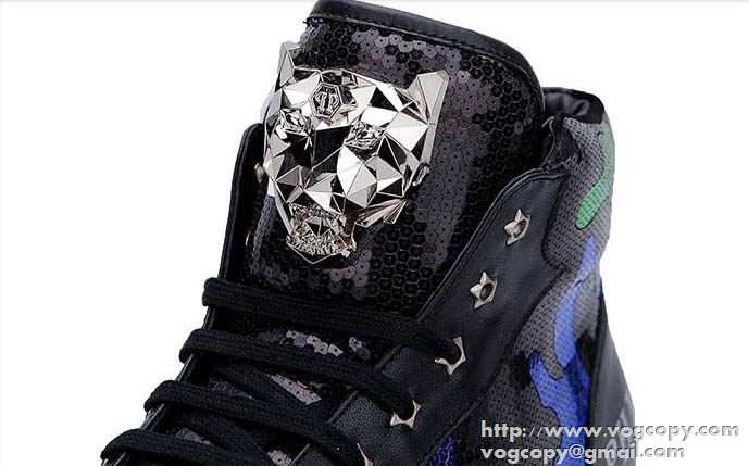 上品な大人の 2015秋冬 PHILIPP PLEIN フィリッププレイン　個性的で機能的な ハイトップシューズ 2色可選