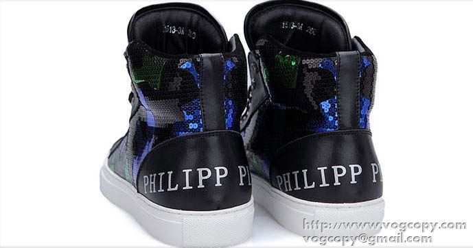 上品な大人の 2015秋冬 PHILIPP PLEIN フィリッププレイン　個性的で機能的な ハイトップシューズ 2色可選