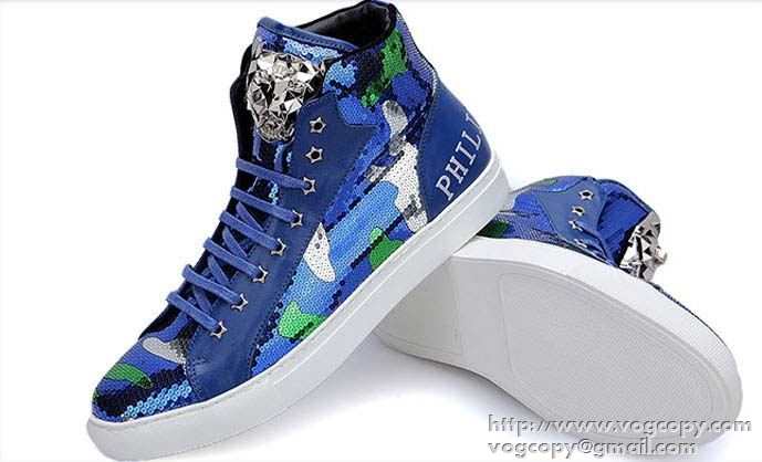 上品な大人の 2015秋冬 PHILIPP PLEIN フィリッププレイン　個性的で機能的な ハイトップシューズ 2色可選