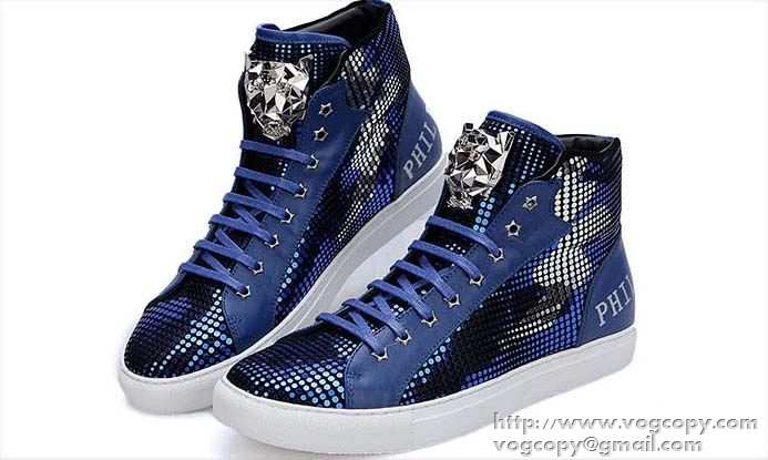 相性抜群な 2015秋冬 PHILIPP PLEIN フィリッププレイン スタイルアップ　ハイトップシューズ 2色可選