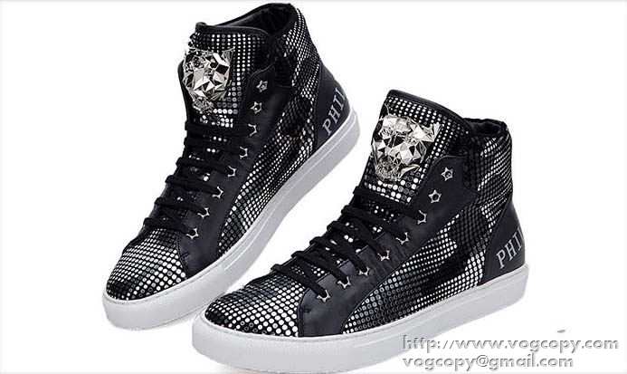 相性抜群な 2015秋冬 PHILIPP PLEIN フィリッププレイン スタイルアップ　ハイトップシューズ 2色可選