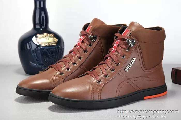 人気上品 2015 PRADA プラダ ハイカットスニーカー 2色可選