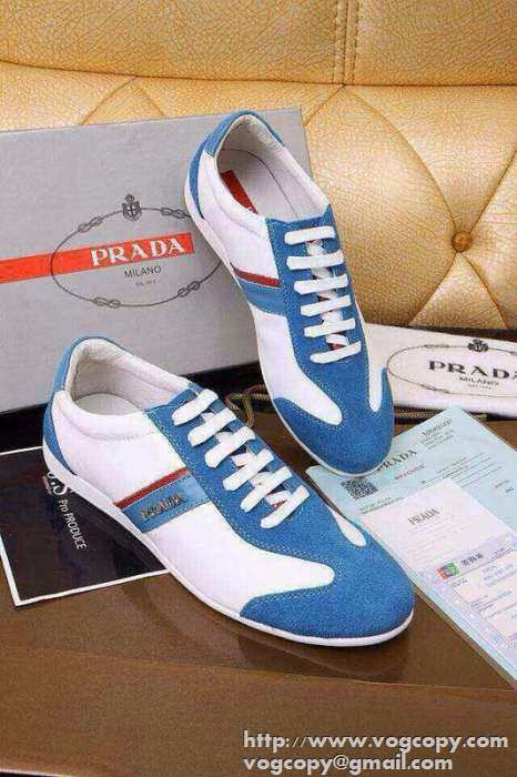 軽量化 2015 PRADA プラダ スニーカー 疲れにくい 2色可選