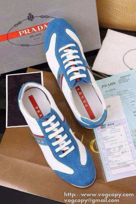 軽量化 2015 PRADA プラダ スニーカー 疲れにくい 2色可選