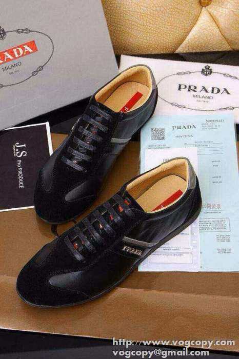 軽量化 2015 PRADA プラダ スニーカー 疲れにくい 2色可選