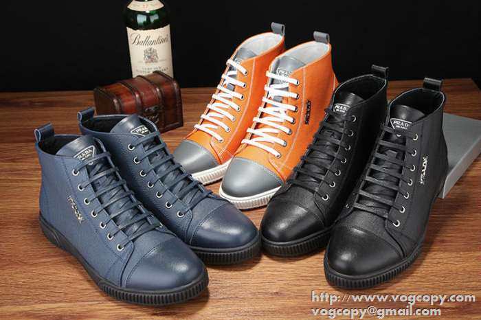 最新入荷！ 2015 PRADA プラダ ハイトップシューズ 3色可選