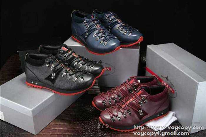 ランニングシューズの名作！ 2015 PRADA プラダ ランニングシューズ 靴の滑り止め 3色可選