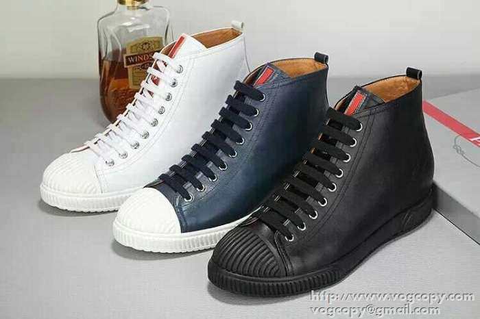 待望の復刻！　2015  PRADA プラダ ハイカットスニーカー 3色可選