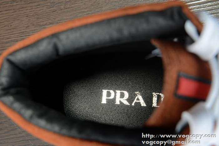 素朴なデザイン 2015 PRADA プラダ ハイカットスニーカー 2色可選 抗菌?防臭加工