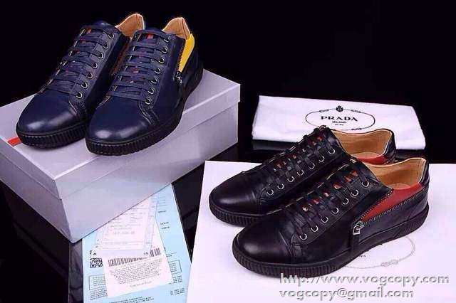 目玉のデザイン！ 2015 PRADA プラダ スニーカー 2色可選