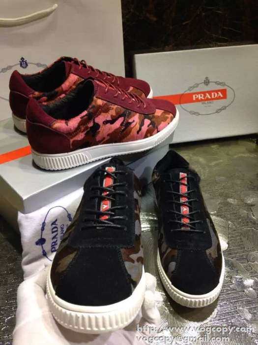 迷彩柄アイテム 2015 PRADA プラダ スニーカー 軽い履き心地 2色可選