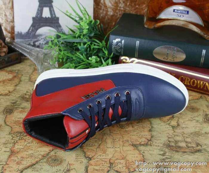 オシャレ感　満点! 2015 PRADA プラダ ハイカットスニーカー 2色可選 抗菌?防臭加工