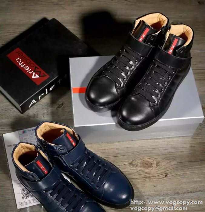通気性が大変良い　2015秋冬 PRADA プラダ 履き心地　カジュアルシューズ 2色可選