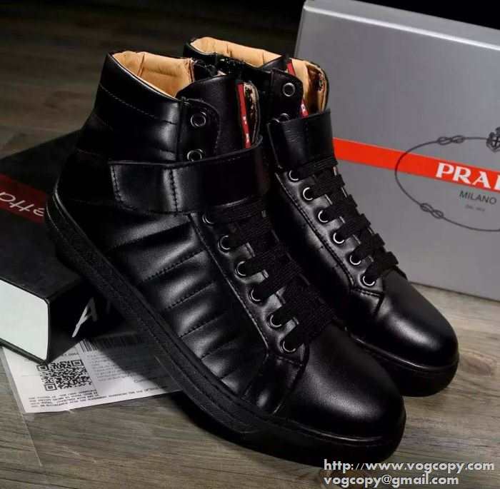 通気性が大変良い　2015秋冬 PRADA プラダ 履き心地　カジュアルシューズ 2色可選