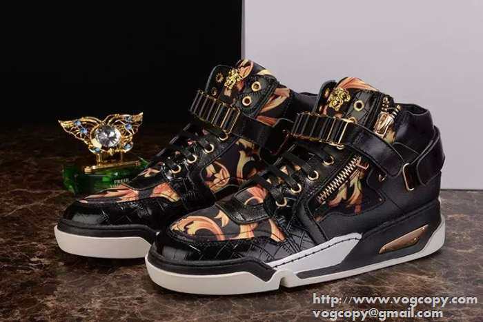 ポップなファッション  2015 VERSACE ヴェルサーチ 希少 ハイカットスニーカー 3色可選