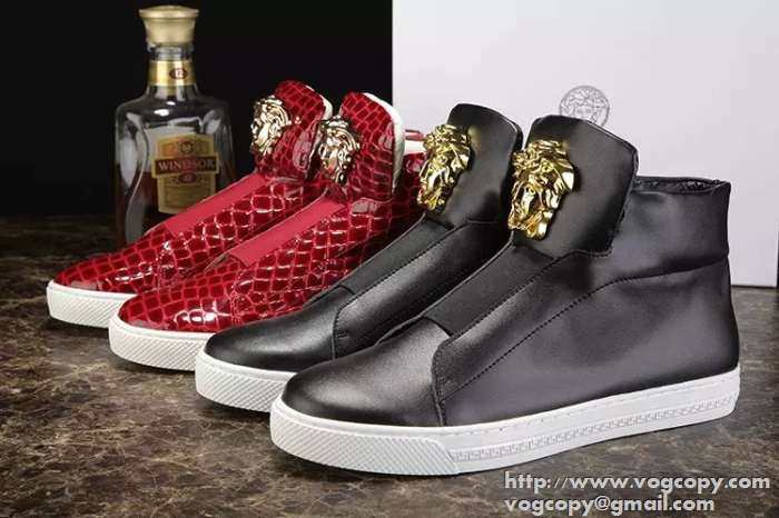 大好評! 2015 VERSACE ヴェルサーチ ハイカットスニーカー 抗菌?防臭加工 2色可選