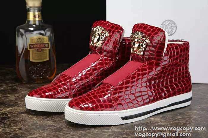 大好評! 2015 VERSACE ヴェルサーチ ハイカットスニーカー 抗菌?防臭加工 2色可選