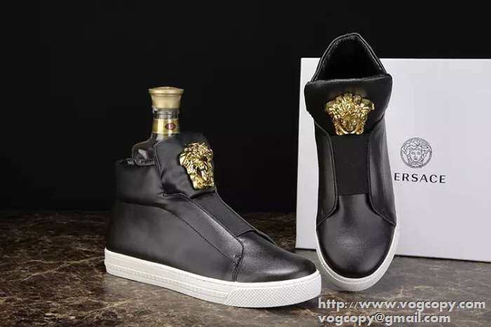 大好評! 2015 VERSACE ヴェルサーチ ハイカットスニーカー 抗菌?防臭加工 2色可選