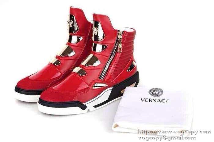 大人っぼい2015 VERSACE ヴェルサーチ  ハイカットスニーカー　最旬アイテム