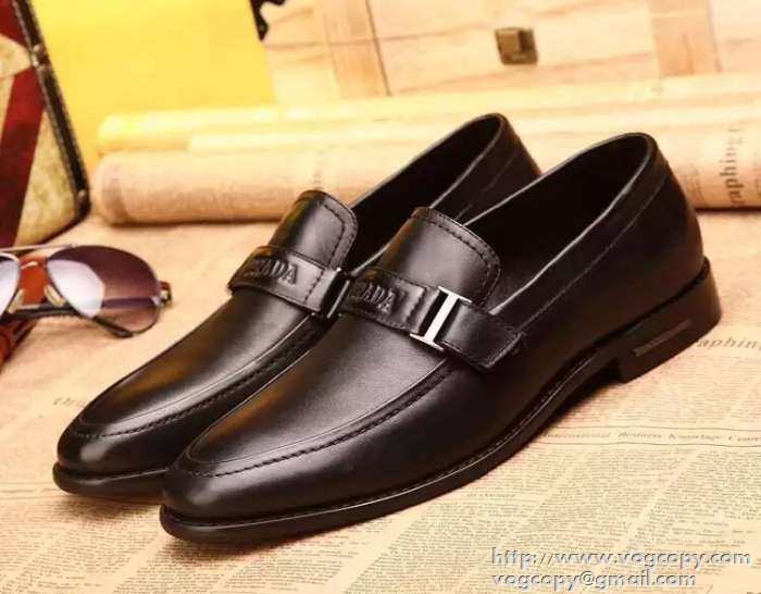 完売品 2015 PRADA プラダ 優しい履き心地 レザーシューズ靴 2色可選