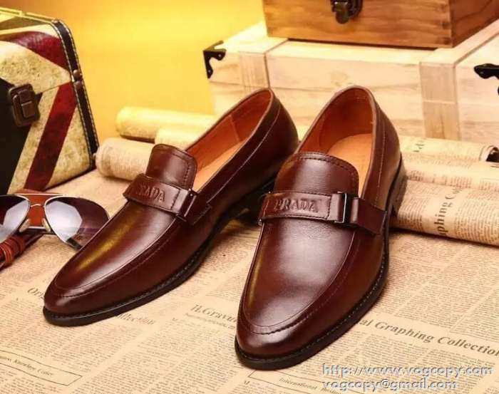 完売品 2015 PRADA プラダ 優しい履き心地 レザーシューズ靴 2色可選