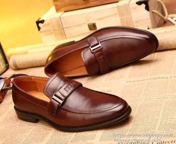 完売品 2015 PRADA プラダ 優しい履き心地 レザーシューズ靴 2色可選