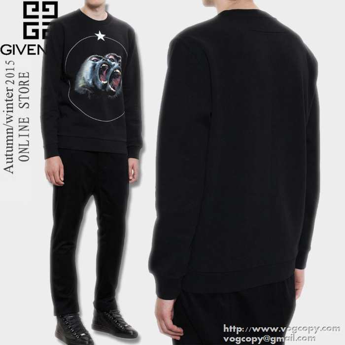 男女兼用パーカー 2015 GIVENCHY ジバンシー プルオーバーパーカー 首胸ロゴ