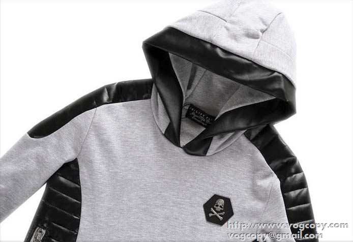 光沢感のある　 2015秋冬 PHILIPP PLEIN フィリッププレイン 生地感ある　パーカー 2色可選
