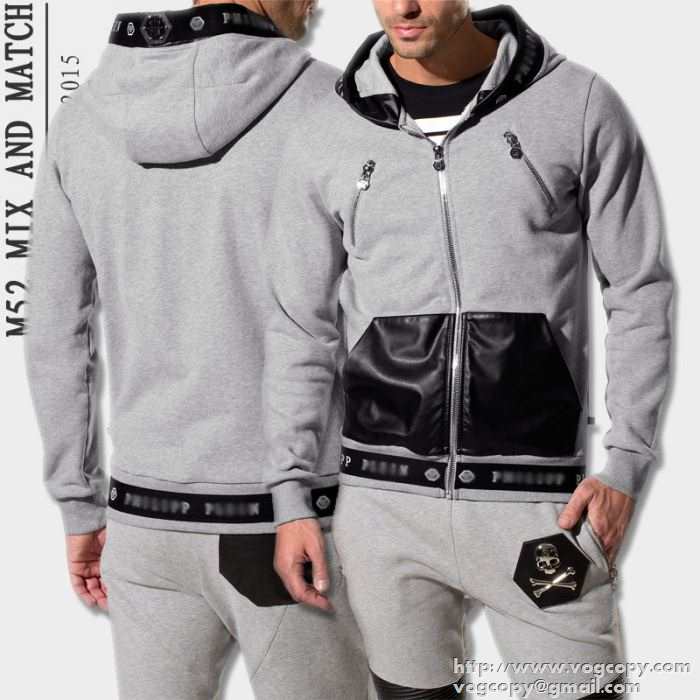 安定感ある　 2015秋冬 PHILIPP PLEIN フィリッププレイン 機能性ある　パーカー 上下セット 2色可選