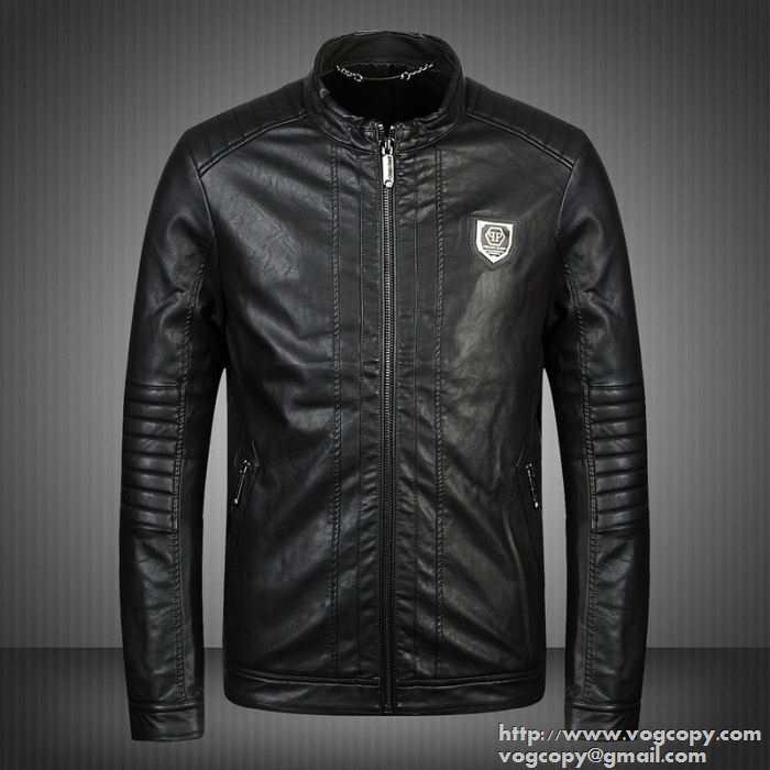 安心感のある 2015秋冬 PHILIPP PLEIN フィリッププレイン しなやかで革ジャケット 2色可選