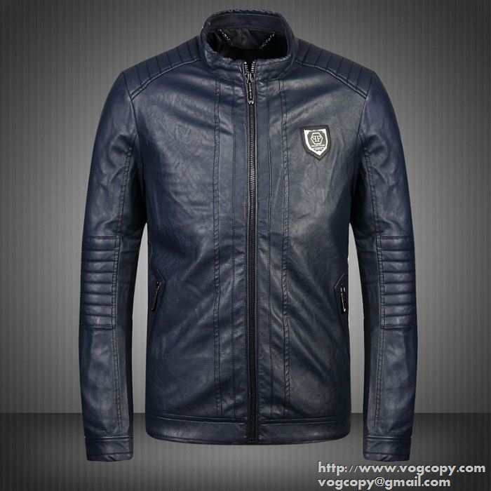 安心感のある 2015秋冬 PHILIPP PLEIN フィリッププレイン しなやかで革ジャケット 2色可選