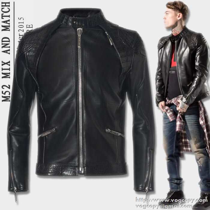 万能性のある 2015秋冬 PHILIPP PLEIN フィリッププレイン 格安　革ジャケット