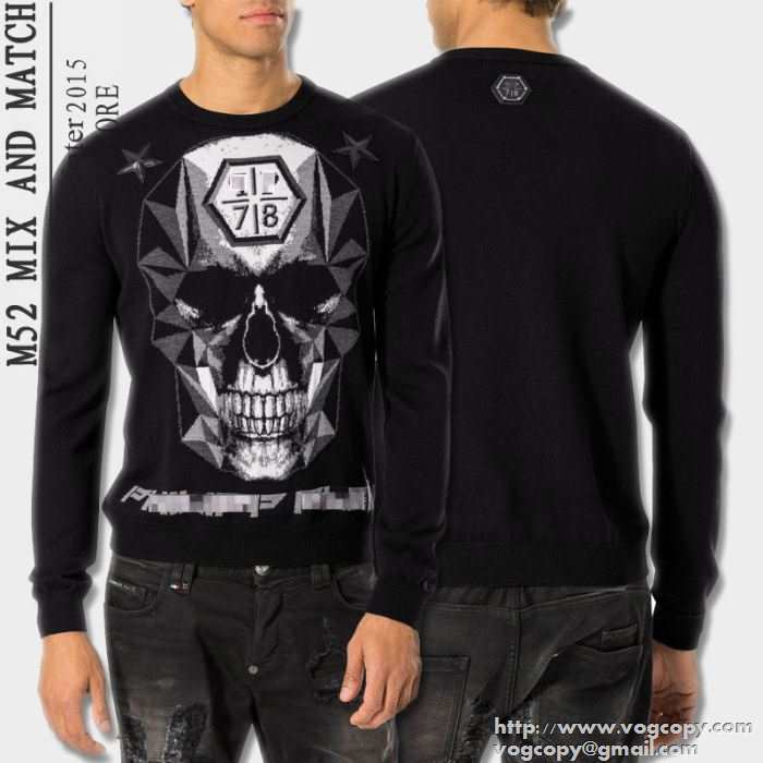 プレゼントに 2015秋冬 PHILIPP PLEIN フィリッププレイン　保温性のある ニット 2色可選