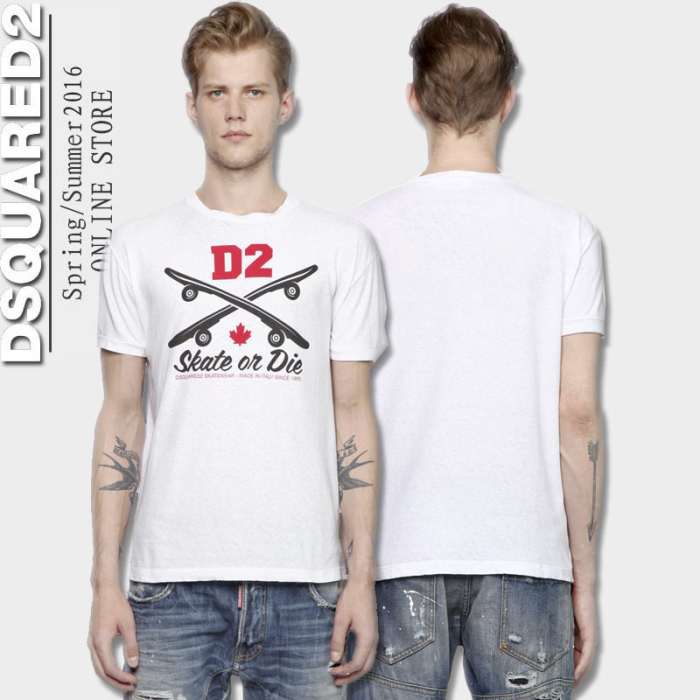 2016春夏 ★安心★追跡付 ディースクエアード DSQUARED2 半袖Tシャツ 2色可選