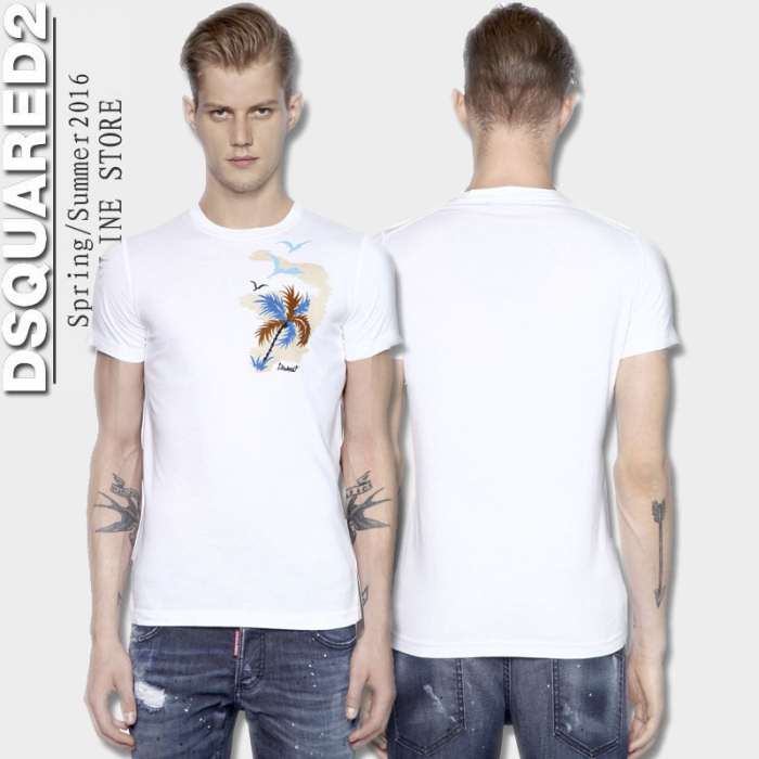 最旬アイテム 2016春夏 ディースクエアード DSQUARED2 半袖Tシャツ 2色可選