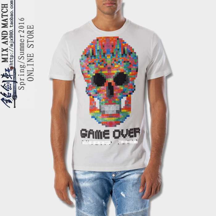 超レア 2016春夏 PHILIPP PLEIN フィリッププレイン 半袖Tシャツ 2色可選