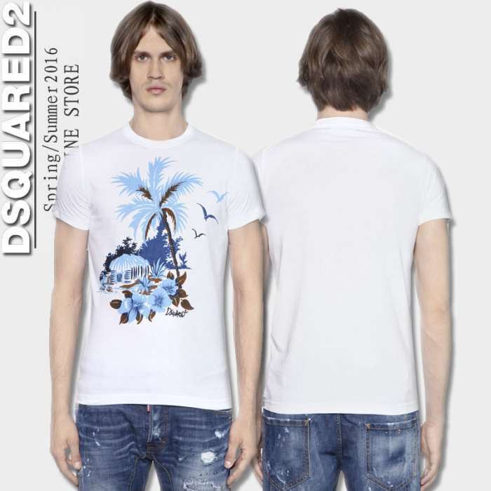 ポップ 2016春夏 DSQUARED2 ディースクエアード 半袖Tシャツ 2色可選